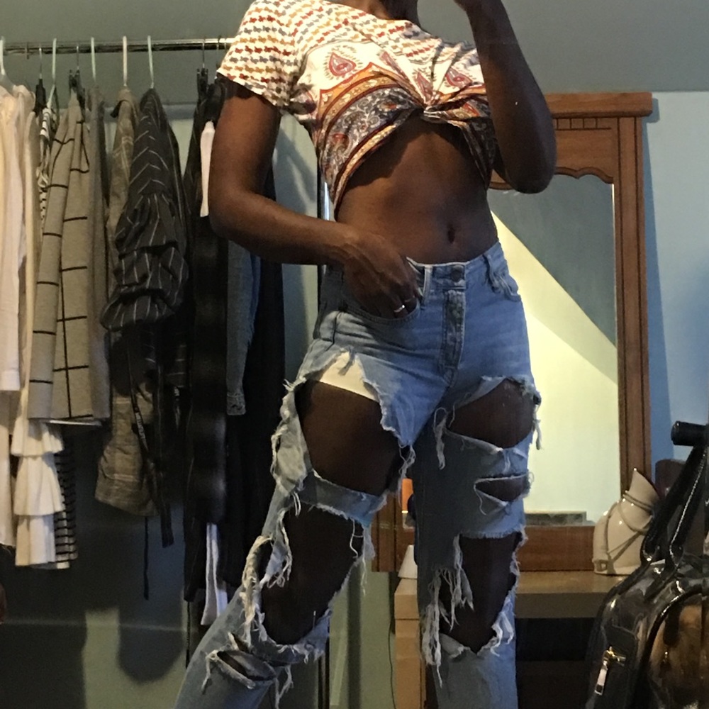 TopShop Hayden distressed mom jeans